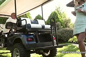 Deep Throat By Golf Cart Leads To Outdoor Anal Assfucking