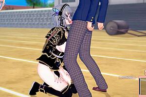 silver haired knight, 'massage my huge breasts.'