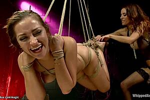 hairy lesbian stripper gets spanked and whipped