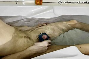 Supermdick33 Delivers Intense Handjob to Double Dildo!