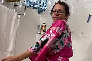 Anna, mature Latina, dancing sexy in her robe.