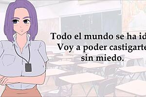 Teacher provides instructions with rope punishment