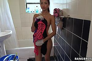 petite teen maid, just 18+, trades sex for cash in latina tale