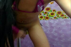 Shemale cam show is a video that involves a young ladyboy with an erect penis fondling herself