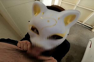 perverted japanese housewife blowing and creampied in garage