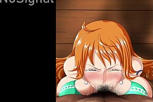 Nami Swallowing Loads in Alternative E Version
