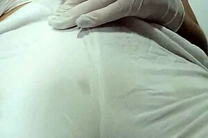 Bold Spanking Punishment On Her Pussy While Wearing White Pants