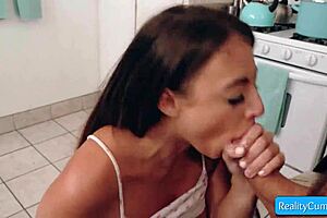 Sexy teen Gabbie Carter enjoys sucking her teacher's massive cock.