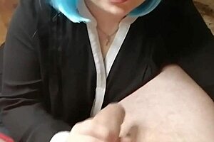 Blue Haired Babe Takes Big Dick!