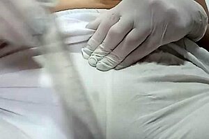 Bold Spanking Punishment On Her Pussy While Wearing White Pants