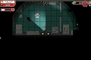 Nerdy girl gives public handjob in library.