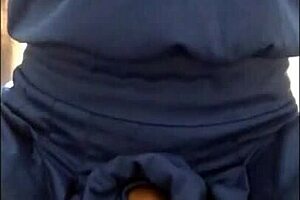 this crossdress cheerleader is getting anal fun with toys 😏