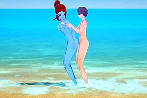 Undertale - Lucky Guy Creampies Undyne On The Beach
