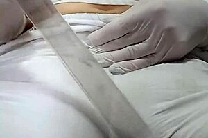 Bold Spanking Punishment On Her Pussy While Wearing White Pants