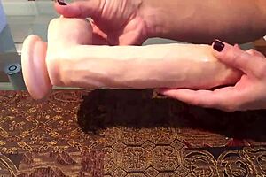 Want to see this big 12-inch dildo making him squirt in gay threesome?