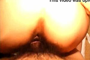 Asian milf bent over in doggystyle and missionary, her hairy pussy pounded hard by the babe