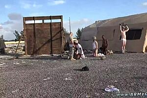 Army Gay Soldiers Masturbate In Fatigues On Couch Before Hot Men Fuck