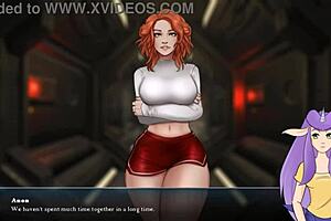 I moan as the big cock monster fucks the redhead queen in Dragon Ball Divine Adventure Part 54.