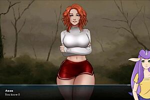 I moan as the big cock monster fucks the redhead queen in Dragon Ball Divine Adventure Part 54.