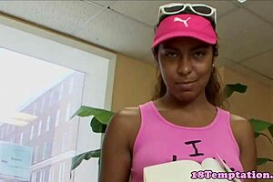 ebony young amateur gives pov handjob and blowjob