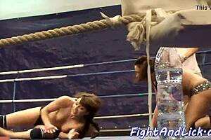 kinky european redhead babes engage in wrestling match