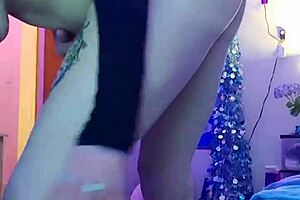 Sexy Amateur Webcam Striptease with Clothes Ripped