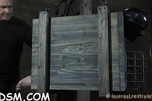 punishing the brunette playgirl with drawings and toys