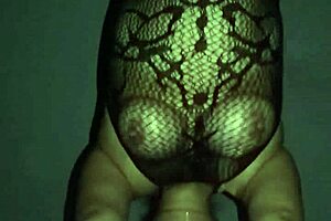 Chubby mexican wife bounces big tits in fishnets