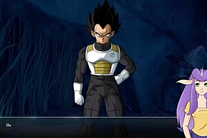 I moan as the big cock monster fucks the redhead queen in Dragon Ball Divine Adventure Part 54.