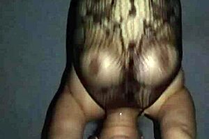 Chubby mexican wife bounces big tits in fishnets