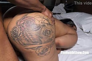 Bellatrice's Ebony Ass Claps While Getting Fucked And Stretched.