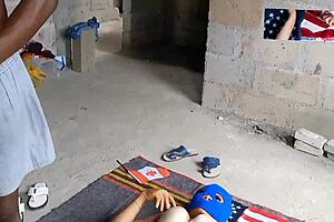 Los Angeles milf milks a Canadian big black cock