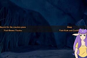 I moan as the big cock monster fucks the redhead queen in Dragon Ball Divine Adventure Part 54.