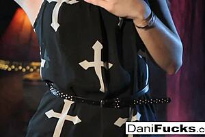 Solo session Of Sultry goth babe Dani who shows of her big tits