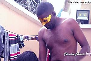 Dish installer fucks housewife outdoors with doggystyle and licking 😏