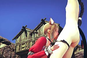 Threesome femboys in hard anal sex