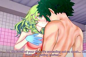 toru hagakure rides midoriya deku's dick in shower invisibly