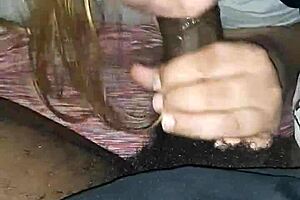 BBW gives sloppy blowjob, her fat curves bouncing.