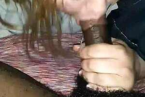 BBW gives sloppy blowjob, her fat curves bouncing.