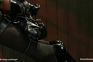 Slave in Leather Ballet Boots Tormented with Gagging