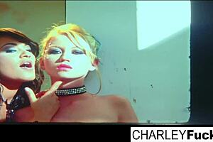 Madison and Charley kneel on the bed, perform oral and vaginal sex amid showers of humping