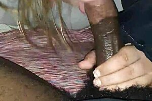 BBW gives sloppy blowjob, her fat curves bouncing.