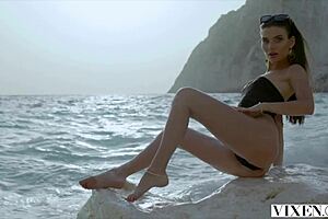 vixen stefany has beautiful cute affair on road trip with handjob riding