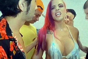 Debora Fantine in carnival gangbang with DP anal