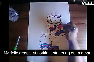 Detailed Cartoon Depiction of an Audiobook Storage Closet Organization