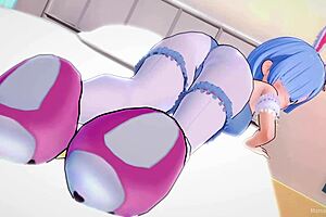 Rem maid in bunny outfit gets fucked in bed again 😍