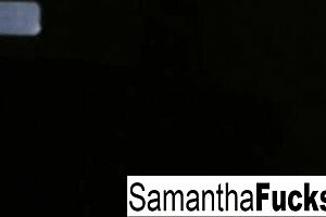 samantha saint has morning fun masturbating her pussy in nude solo