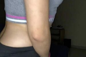 Horny Mexicana watches UFC and masturbates in homemade video.