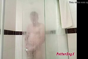Petter Dogx enjoys a relaxing shower as a new Brazilian porn actor.