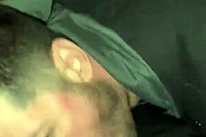 redhead rough blowjob in car with pastor, public facial cum